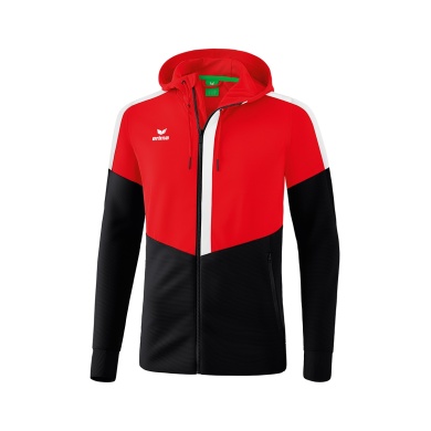 Erima Trainingsjacke Squad mit Kapuze rot/schwarz/weiss Herren